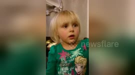 Cute little girl lists what she wants from the shops