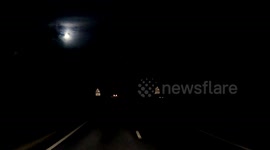 Super Moon Sets over Stonehendge Wiltshire uk taken with Dash Cam