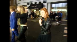 Fergie, Duchess of York, arrives at School of Rock press night