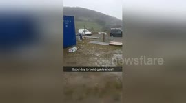 Newsflare Edit - #Aberystwyth #Storm on #CernCeiro building site Llandre! #AberystwythStorm https://t.co/cpIgg3Mw23