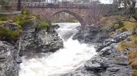 Storm Frank causes extensive flood damage to Mar Lodge Estate Braemar Scotland January 2016
