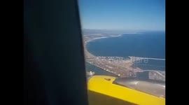 Spain. Valencia from the air, plane. Arts and Science city. 2016