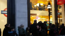 Long queue outside the Lego Store in Leicester Square