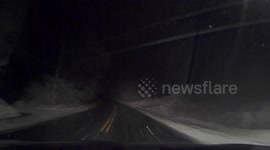Driving in snow on the Interstate