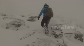 Storm Angus hits the Brecon Beacons, Wales