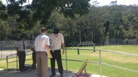 Science Teacher launches liquid nitrogen bottle rocket