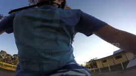 kid gets swooped by an angry bird