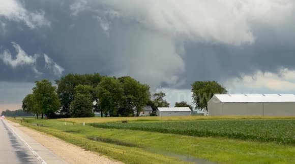 Huge multi vortex tornado near the town of Dwight Illinois on 6-11