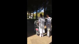 Girl takes her first steps after being in a three month coma