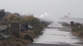 Strong winds and sea foam in southern France