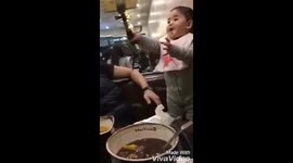 16 months old baby learns how to take selfie