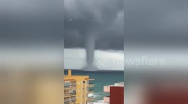 Newsflare Edit - Giant waterspout 'tornado' off the coast of Valencia, Spain
