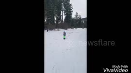 2 Year Old  Grom Snowboarding in Lake Tahoe