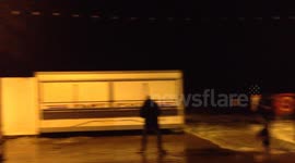 Cleethorpes High Waves Soak Onlookers