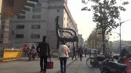 The street is 8 meters high giant chair in hangzhou