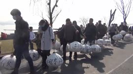 Many shops investors gathered west lake activist carrying a lantern 