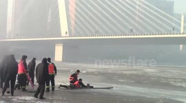 Rescue of Man Who Falls Through Ice
