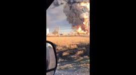 Refinery on fire near Milan, Italy