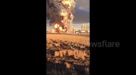 Newsflare Edit - Refinery on fire near Milan, Italy