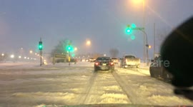 Manitoba roads covered in snow after blizzard
