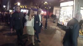 Liz Hurley switches on Christmas lights in Shepherd Market, London