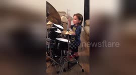 Newsflare Edit - 3 yr old Drummer Prodigy Pt 2