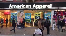 American Apparel clear their stock whilst other stores prepare for the sales on Oxford Street