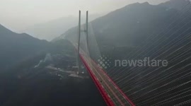 The world's highest bridge opens in China