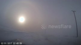 Sun Halo and Blowing Snow in Manitoba [Time Lapse]