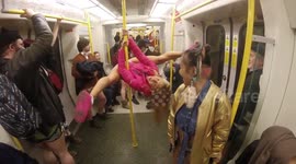 Pole Danceing On the London Underground