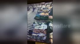 Man filmed falling over as song on the radio says the word 'fall'