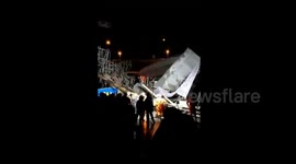 One killed, eight injured after viaduct collapses and hits bus in central China