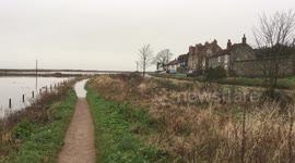 Cley freshmarshes remain submerged following Friday's tidal surge.