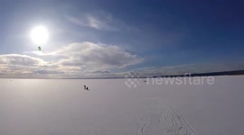 Ice Kiting on the largest Ice surface in Europe