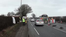 fracking protesters a583 lancashire