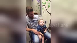 Profoundly deaf baby hears for the first time