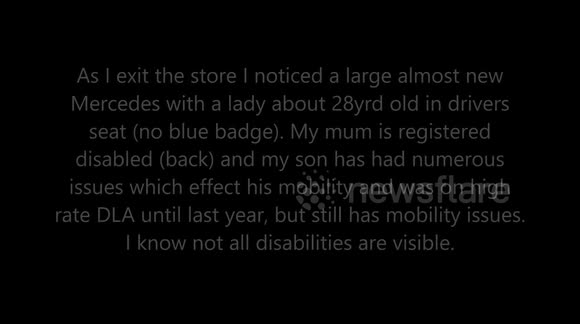 woman in disabled spot tesco edited