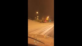 Big Car's crash on the snow