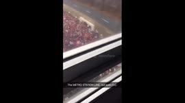 Women's March at the Metro Station