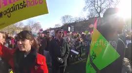 The anti trump protest in central London.