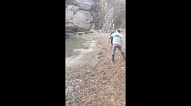 Skimming very large rock!