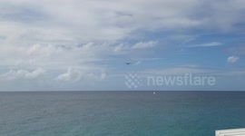 Planes landing on Maho Beach on St. Maarten