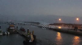 Huge waves in Peniche Portugal