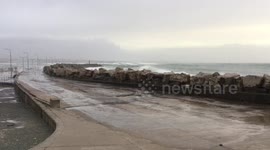 Huge waves in Peniche Portugal