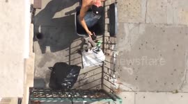 Flatmates tired of arguing over bins take up the 'Trash Toss Challenge'