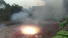 Firecracker explosion scene