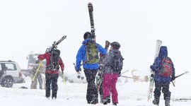 Recent snowfall allows first ski runs to open in Cairngorms, Scotland